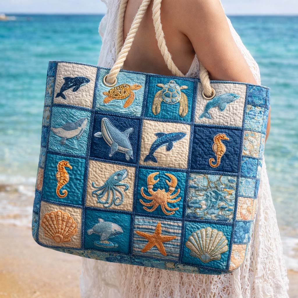 Bolsa de Playa Acolchada Vida Marina